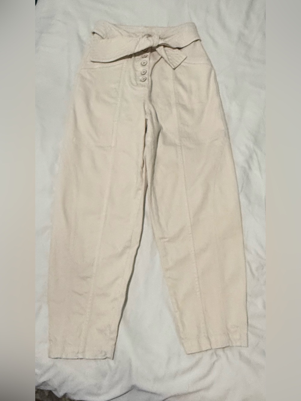 Ulla Johnson Cream High-Waist Pants